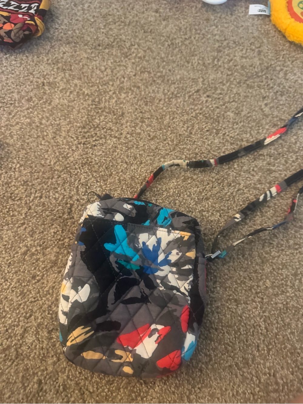 Vera Bradley Black Multi Quilted Floral Crossbody